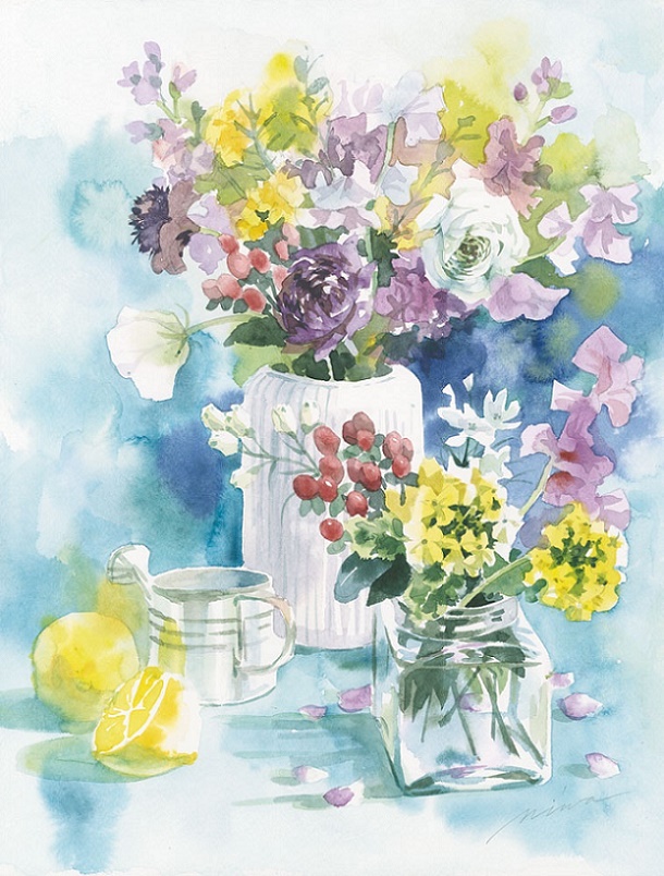 水彩画[秘密]【額付き】