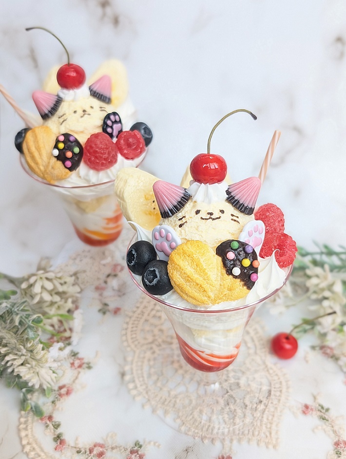 仲良し動物パフェ♡⑰ 口の中が丸見えです “You can see right inside the mouth. #nekoclub