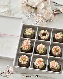 春の花のあん絞り 黒カヌレ桃山もなか3/8